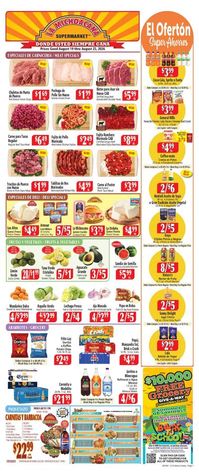 El Ahorro Supermarket (Grand Prairie–Irving Area, TX) Weekly Ad August 19 - 25, 2026