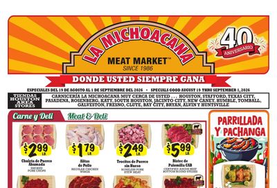La Michoacana Meat Market (Houston–Pasadena Area, TX) Weekly Ad August 21 - 28, 2026