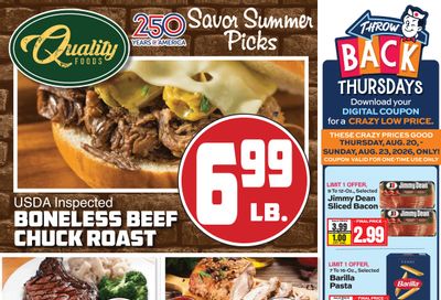 Quality Foods (Anderson and Greer, SC) Weekly Ad August 19 - 25, 2026