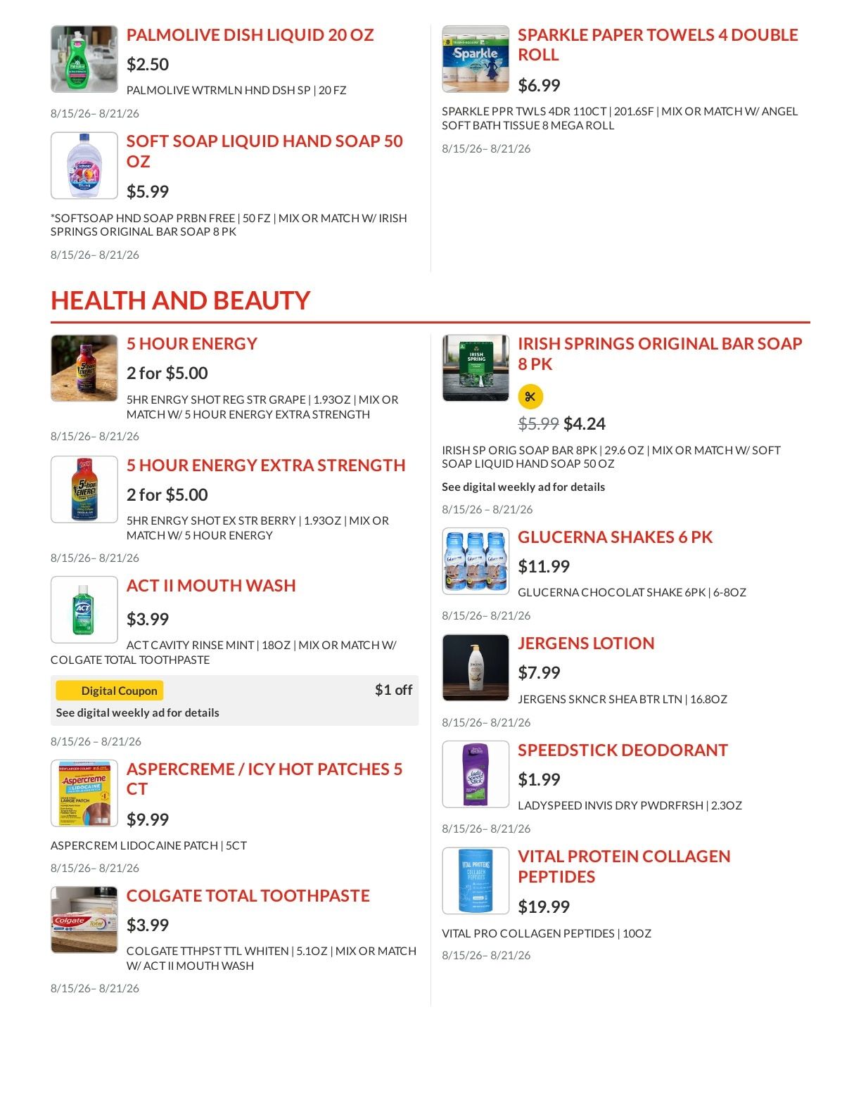 Shoppers Value Foods Macon Weekly Ad August 15 - 21, 2026
