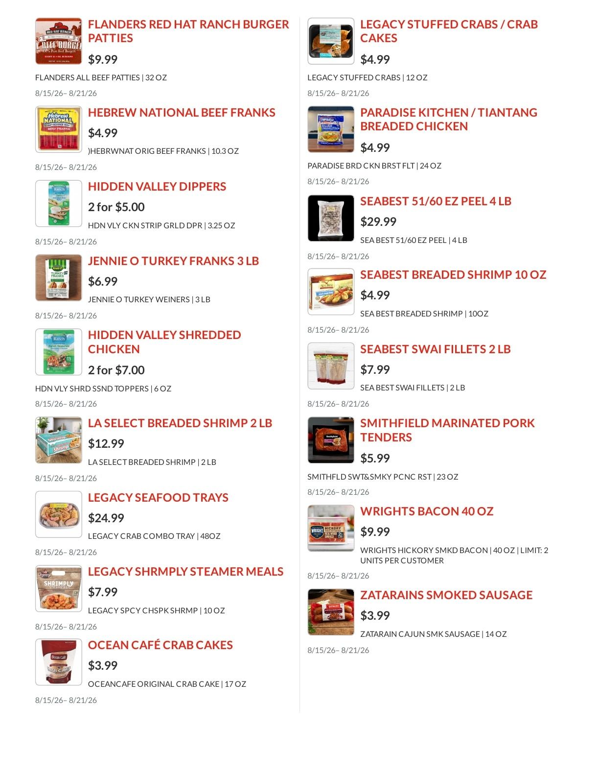 Shoppers Value Foods Macon Weekly Ad August 15 - 21, 2026