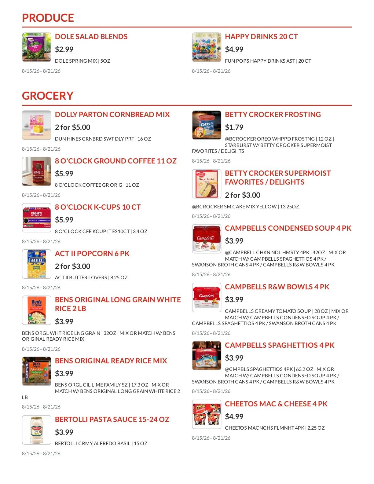 Shoppers Value Foods Macon Weekly Ad August 15 - 21, 2026
