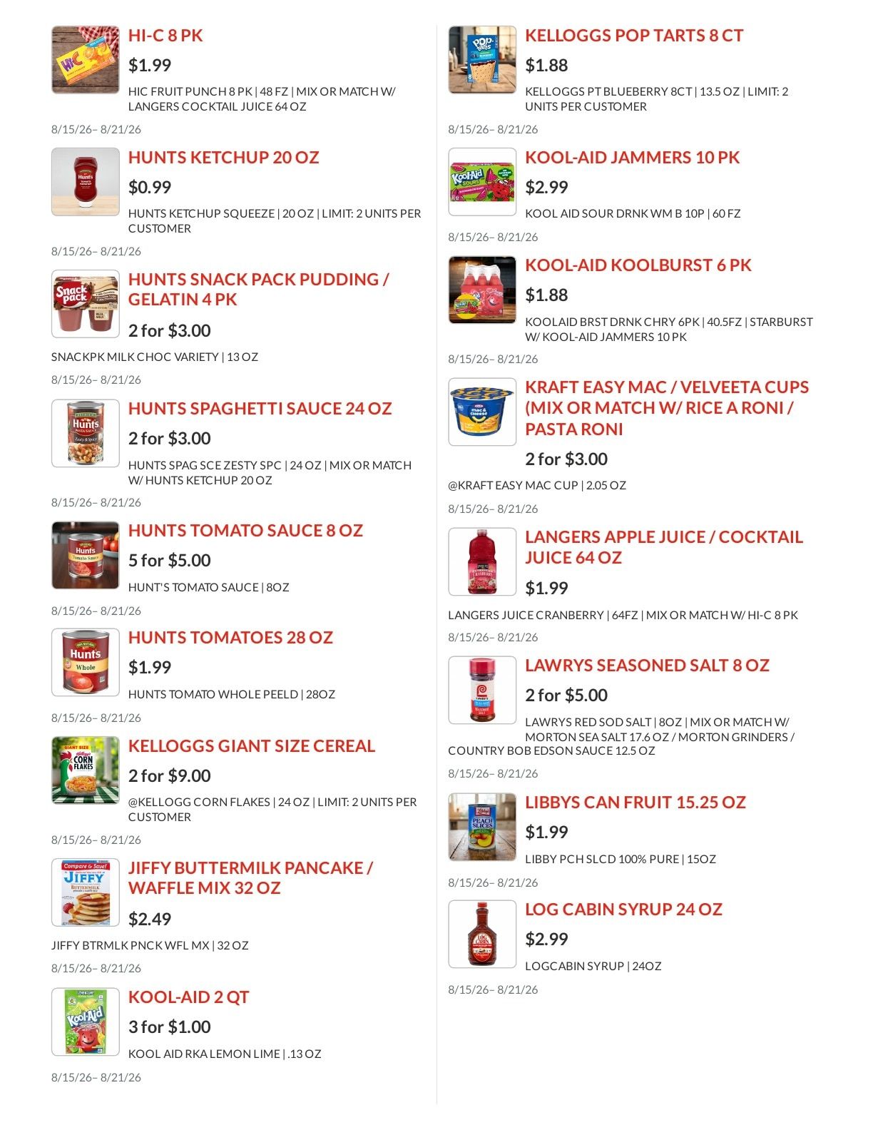 Shoppers Value Foods Macon Weekly Ad August 15 - 21, 2026