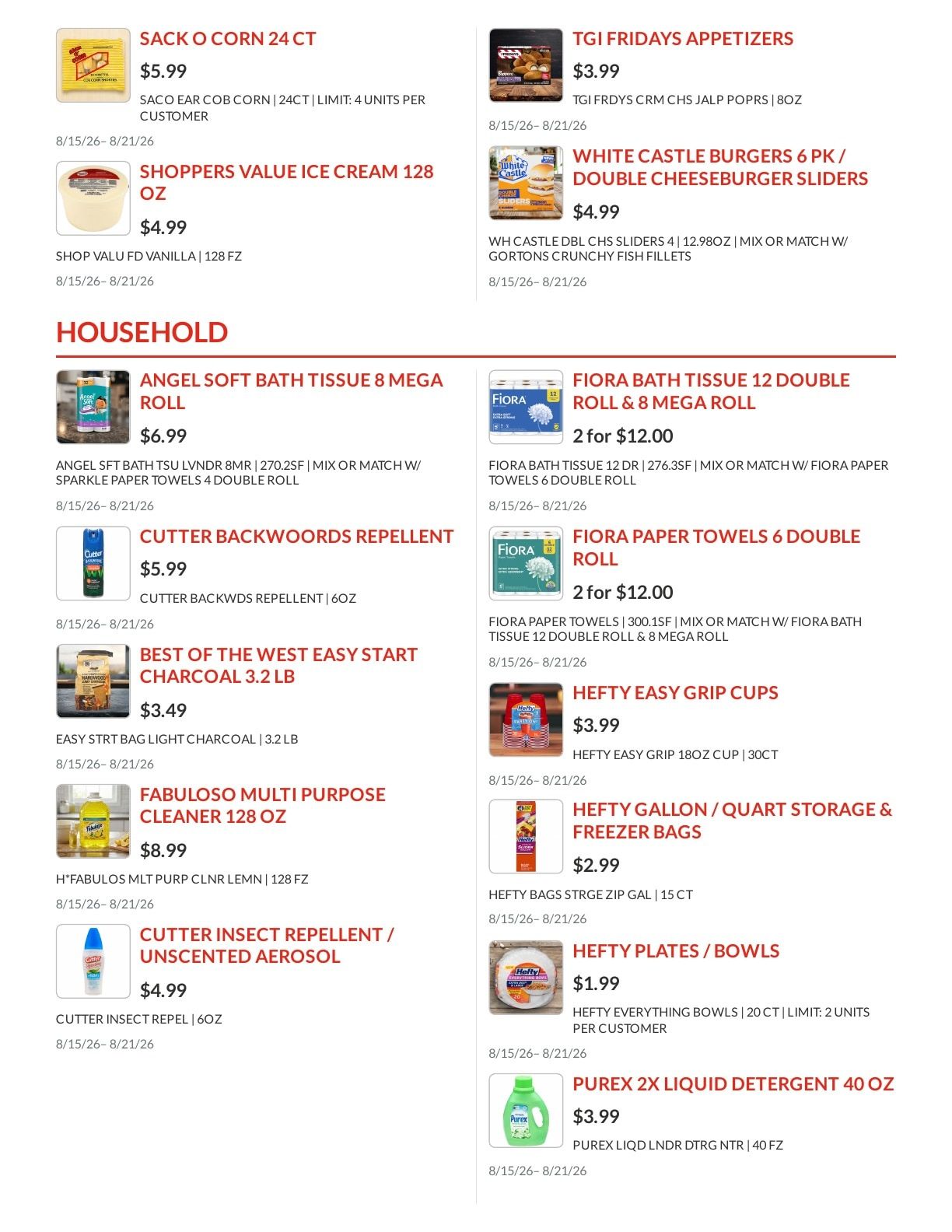 Shoppers Value Foods Macon Weekly Ad August 15 - 21, 2026
