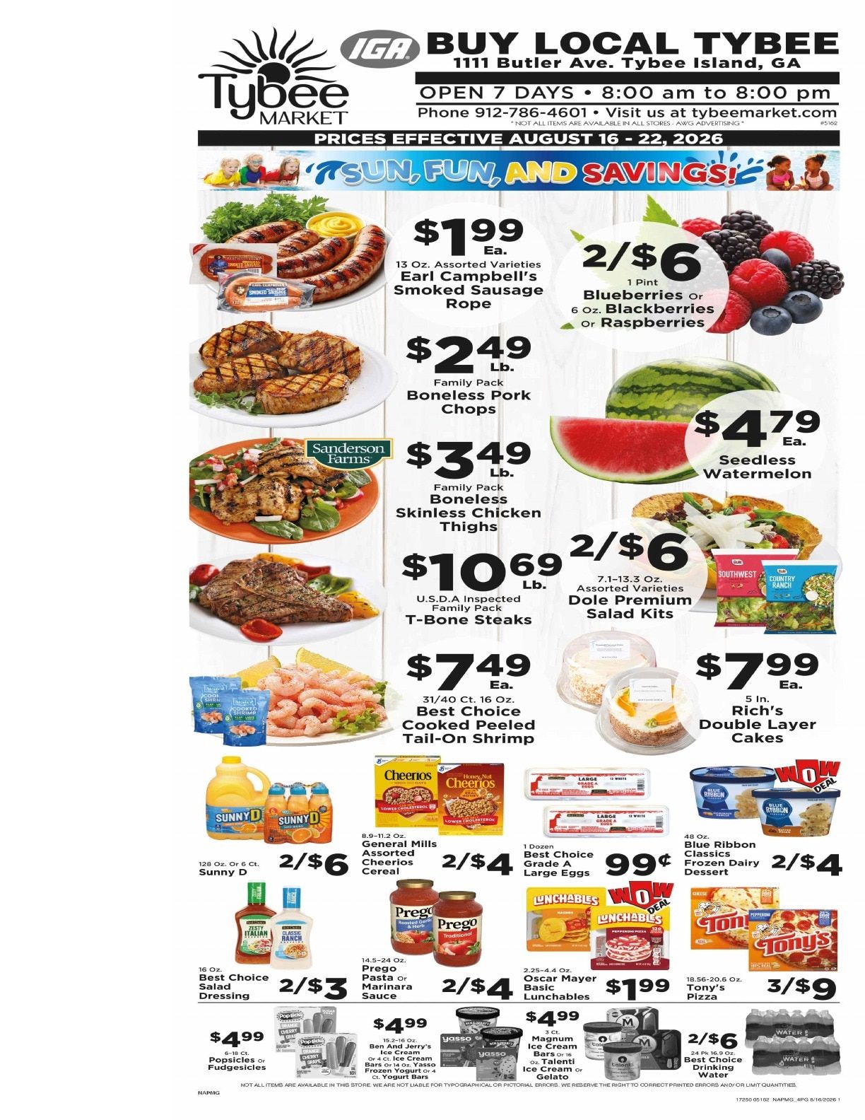 Tybee Market Weekly Ad August 16 - 22, 2026