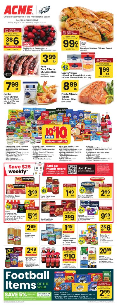 Acme Markets (Valley Forge–Allentown Area, PA) Weekly Ad August 21 - 27, 2026