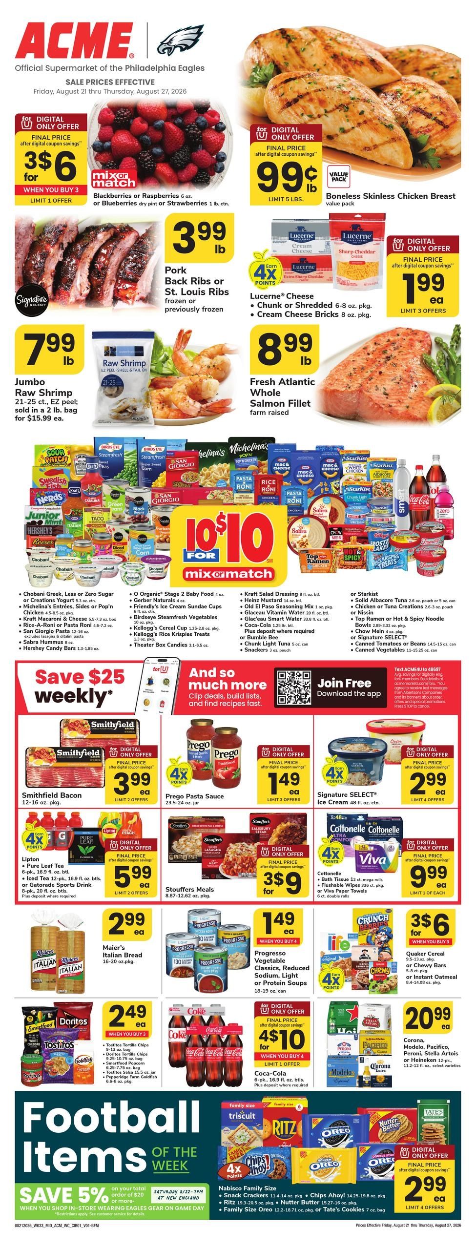 Acme Markets (Valley Forge–Allentown Area, PA) Weekly Ad August 21 - 27, 2026