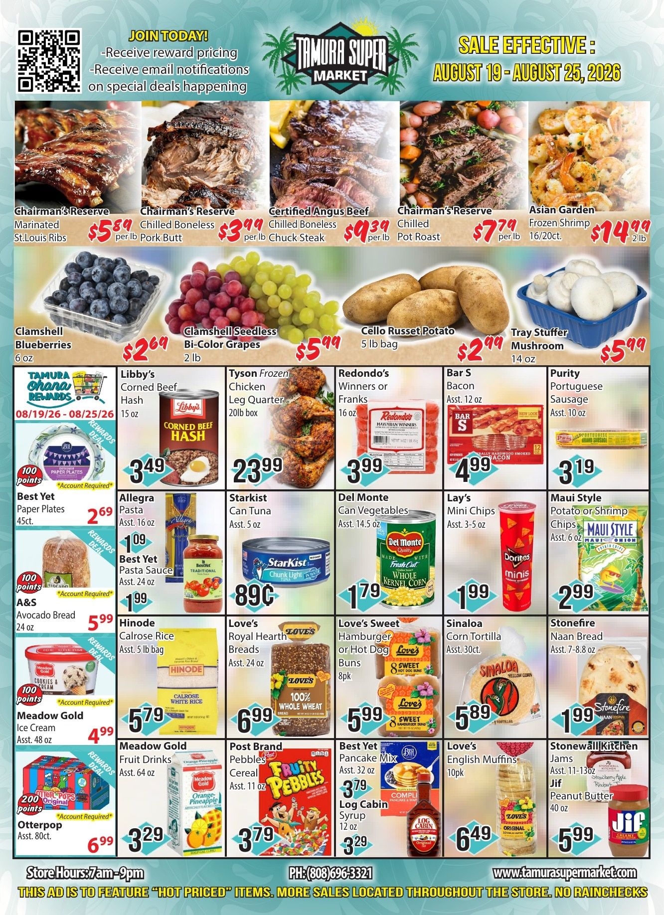 Tamura Super Market Weekly Ad August 19 - 25, 2026
