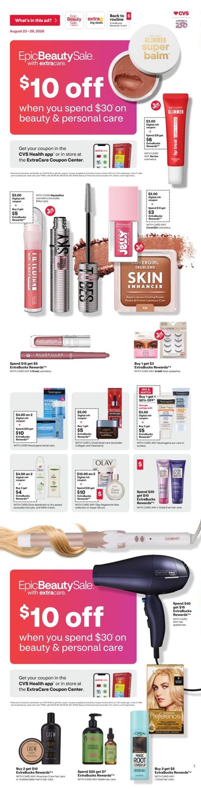 CVS Pharmacy (AZ, CT, TX, UT) Weekly Ad August 23 - 29, 2026