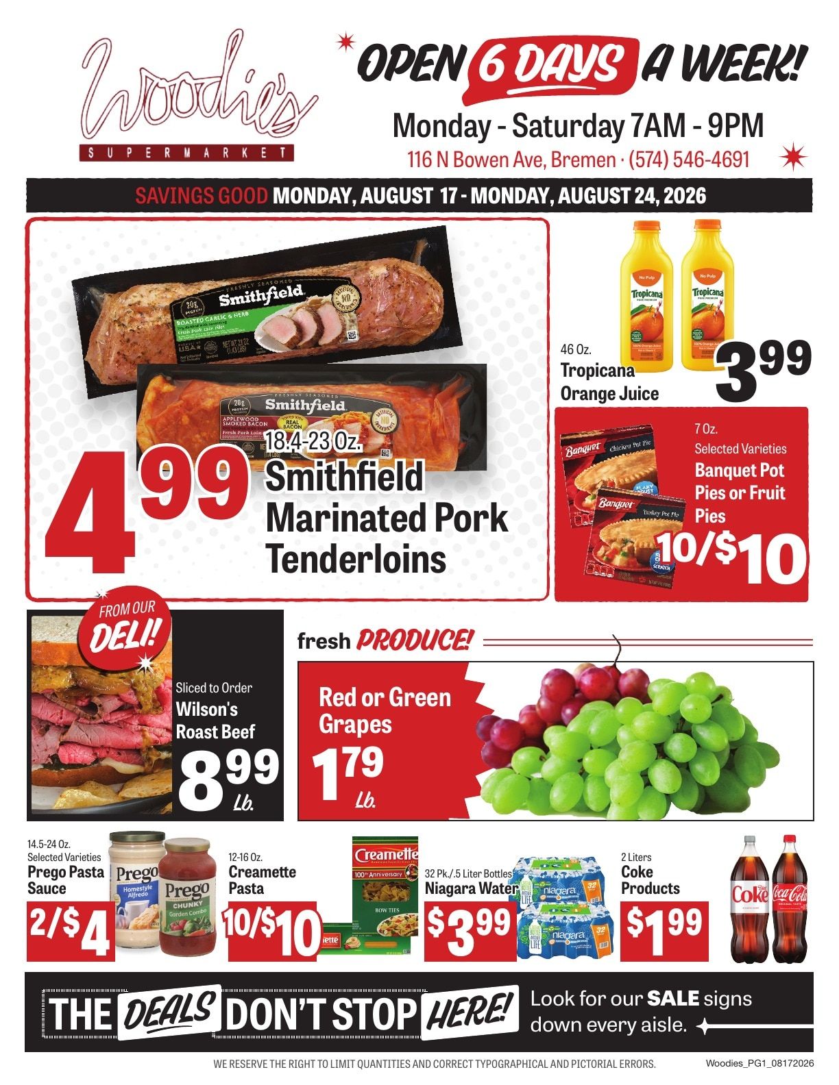 Woodie's Supermarket Weekly Ad August 19 - 25, 2026