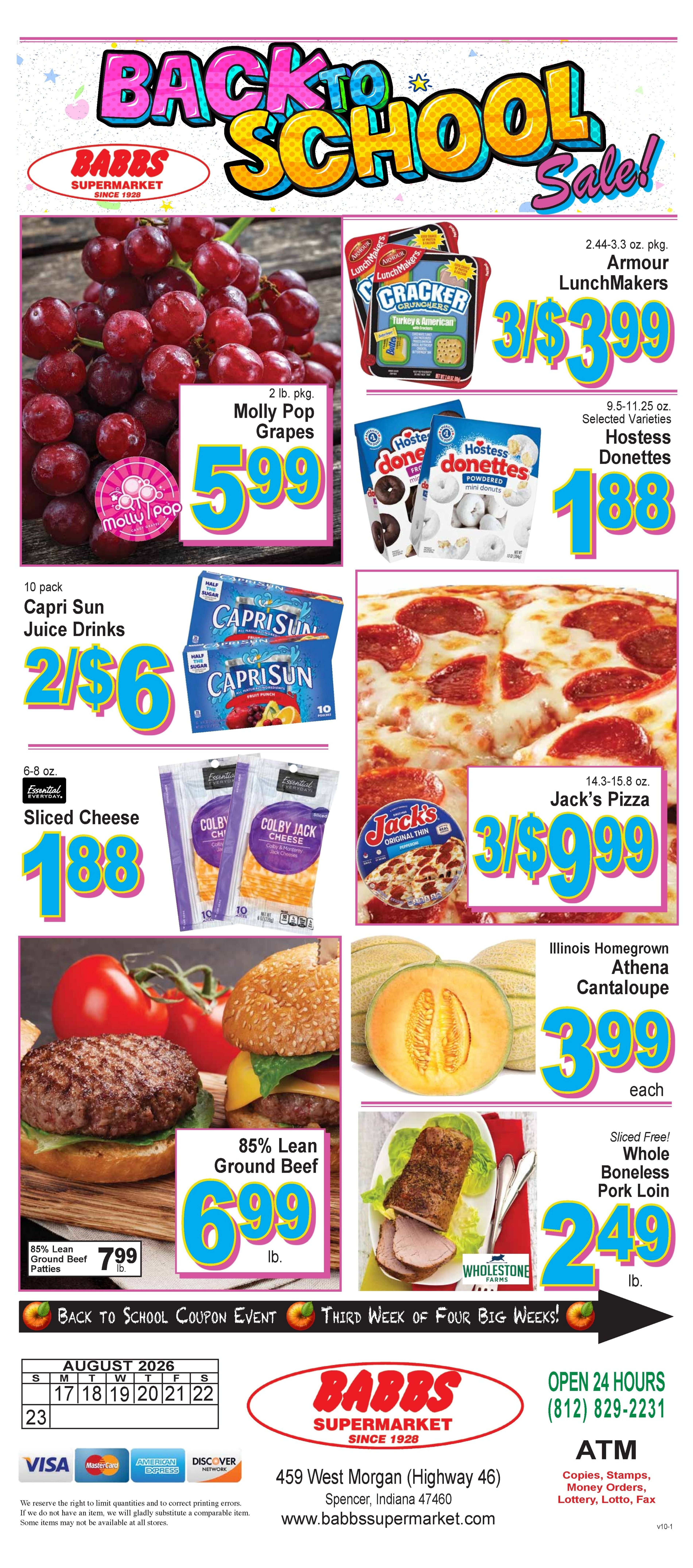 Babbs Supermarket Weekly Ad August 17 - 23, 2026