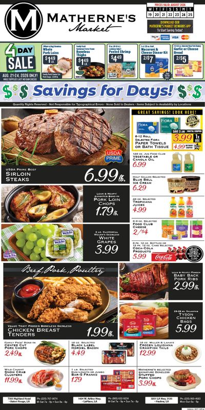 Matherne's Supermarket Weekly Ad August 19 - 25, 2026