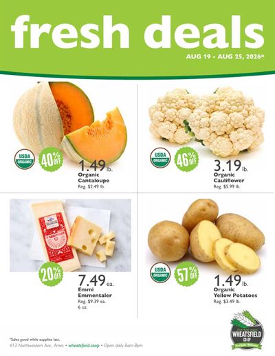 Wheatsfield Co-op Fresh Deals Weekly Ad August 19 - 25, 2026