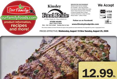 Kinsley Food Pride Weekly Ad August 19 - 25, 2026