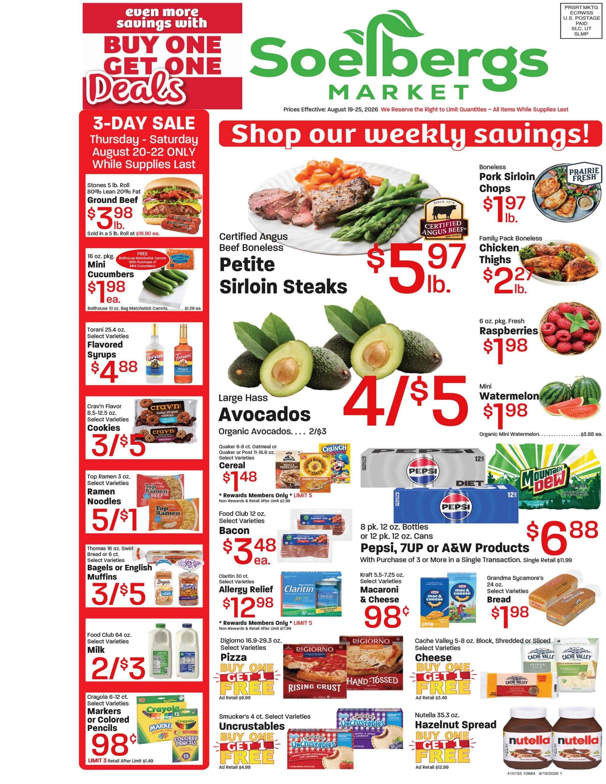 Soelberg's Market (South Jordan–Bingham Canyon Area, UT) Weekly Ad August 19 - 25, 2026