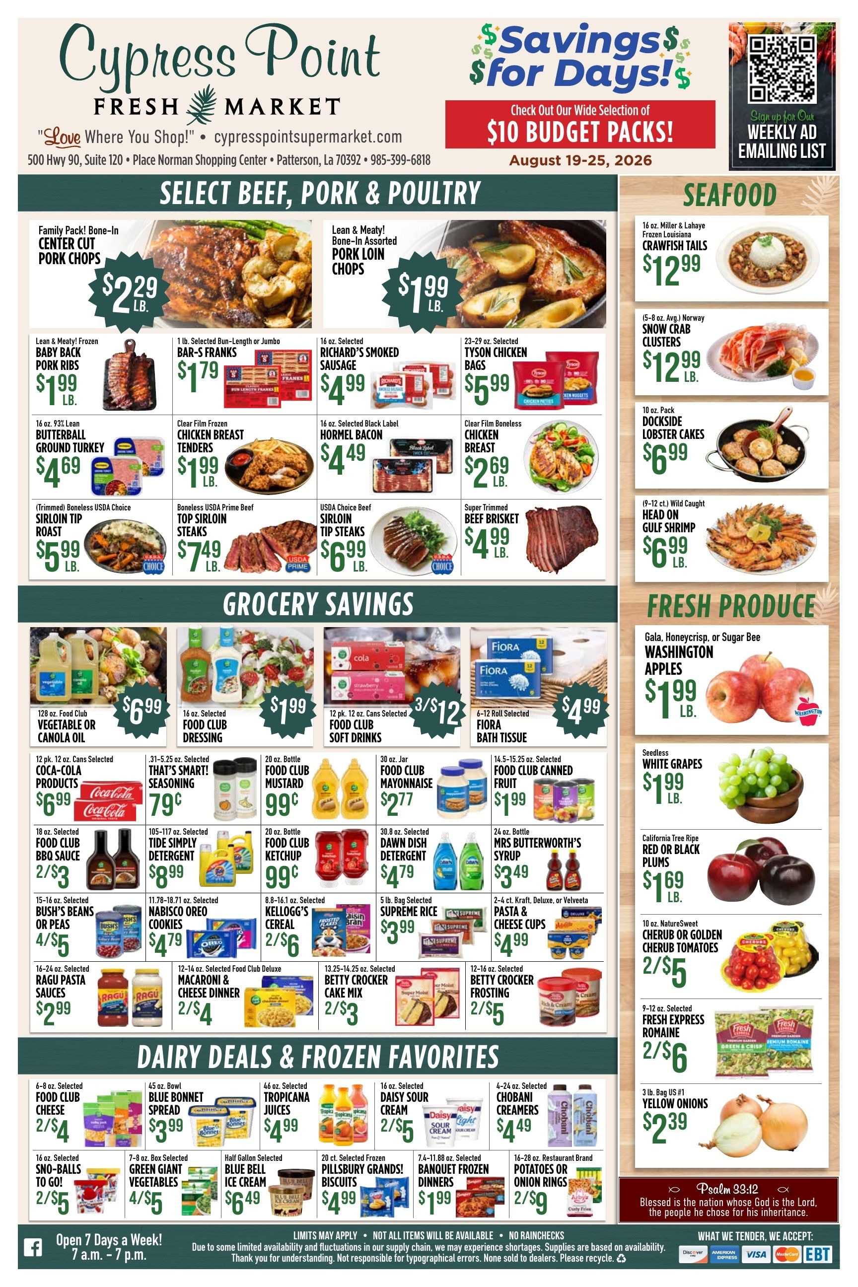 Cypress Point Fresh Market Weekly Ad August 19 - 25, 2026
