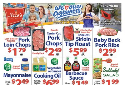 Neco's Family Market Weekly Ad August 19 - 25, 2026
