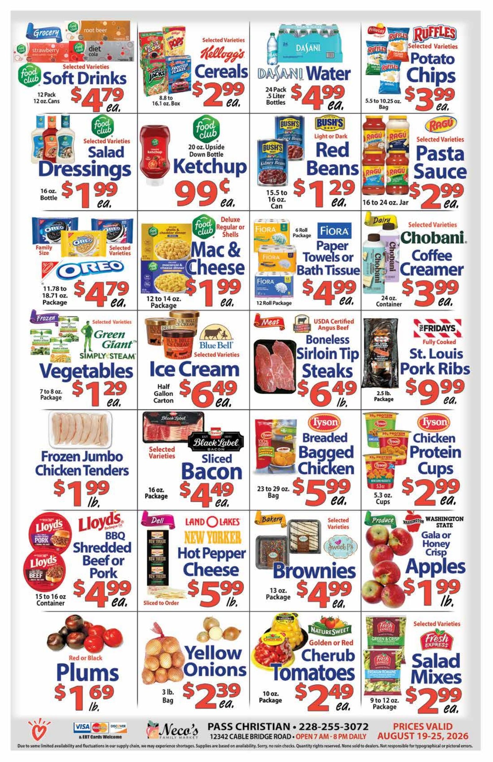 Neco's Family Market Weekly Ad August 19 - 25, 2026