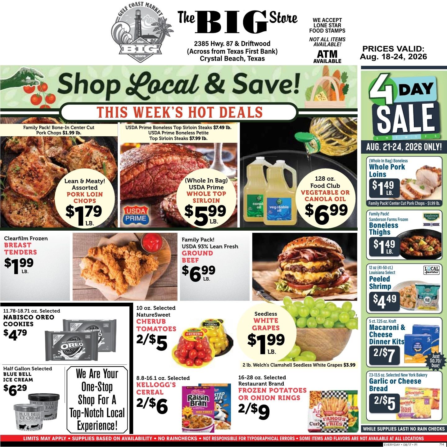 The Big Store Weekly Ad August 18 - 24, 2026