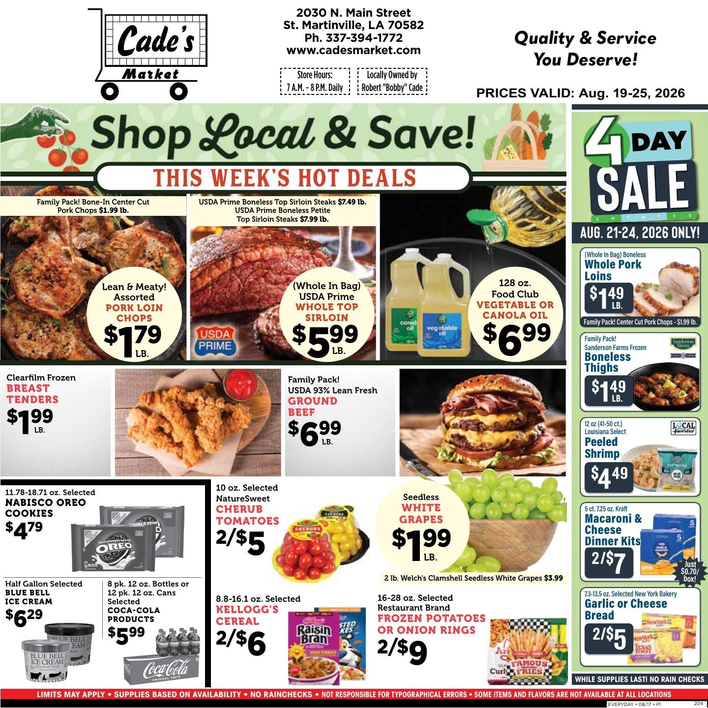 Cade's Market Weekly Ad August 19 - 25, 2026