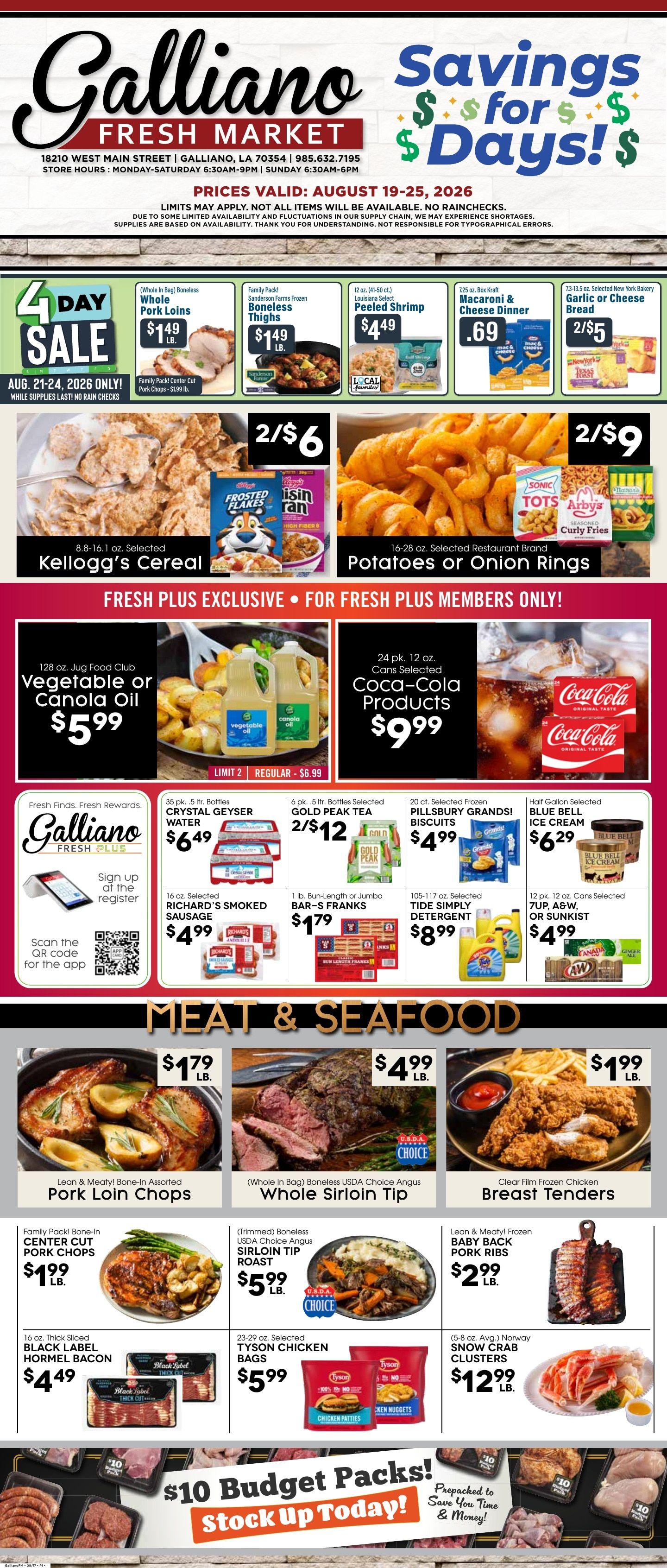Galliano Fresh Market Weekly Ad August 19 - 25, 2026