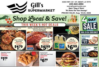Gill's Supermarket Weekly Ad August 18 - 24, 2026
