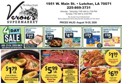 Veron's Supermarket Weekly Ad August 19 - 25, 2026