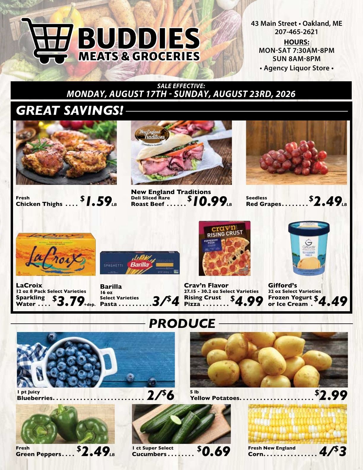 Buddies Meats & Groceries Weekly Ad August 17 - 23, 2026