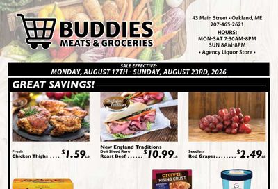Buddies Meats & Groceries Weekly Ad August 17 - 23, 2026