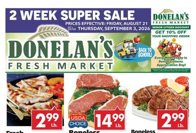Donelan's Fresh Market Weekly Ad August 21 - September 3, 2026