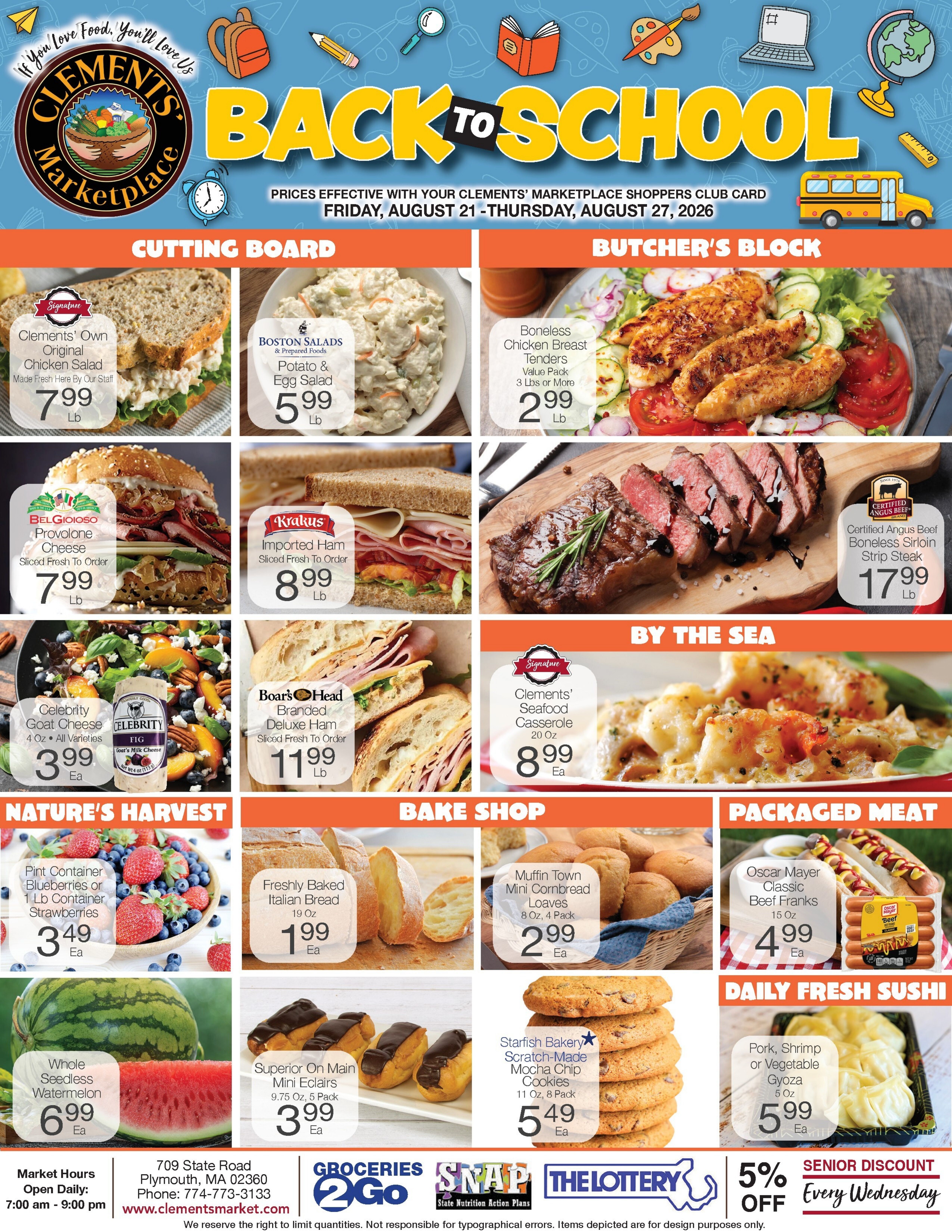Clements' Marketplace (Plymouth, MA) Weekly Ad August 21 - 27, 2026