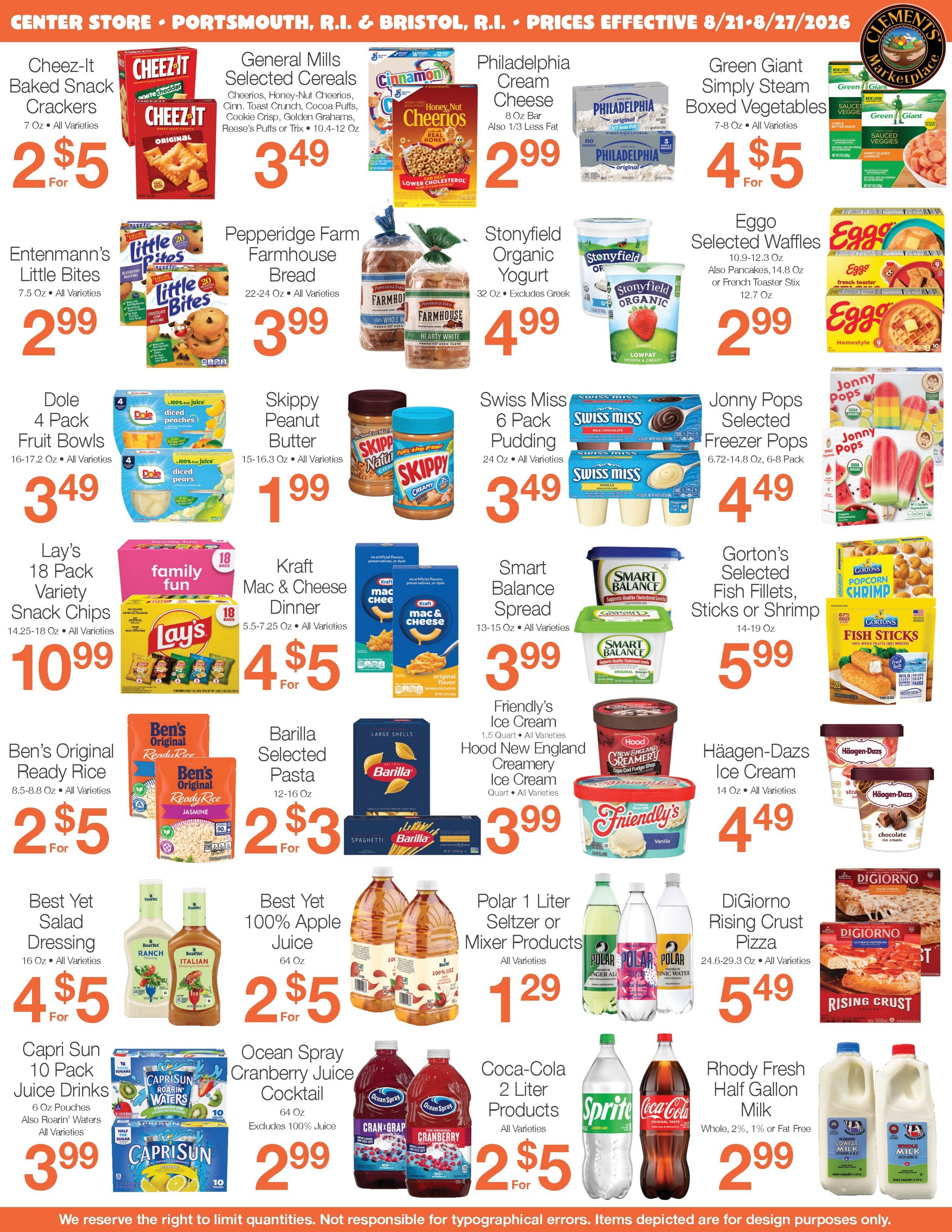 Clements' Marketplace (Rhode Island) Weekly Ad August 21 - 27, 2026