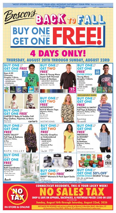 Boscov's Boscov’s Weekly Weekly Ad August 20 - 26, 2026