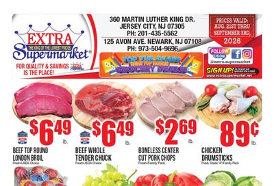 Extra Supermarket (Newark–Jersey City Area, NJ–NY) Weekly Ad August 21 - September 3, 2026