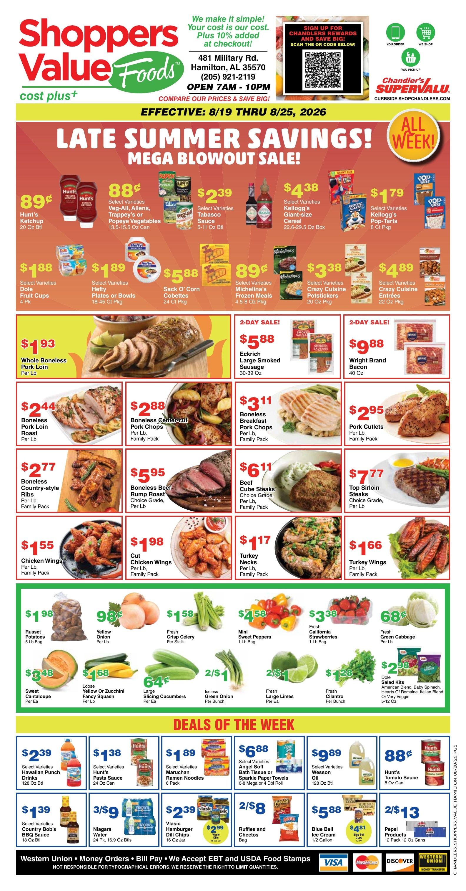 Chandler's Stores (Hamilton, AL) Weekly Ad August 19 - 25, 2026