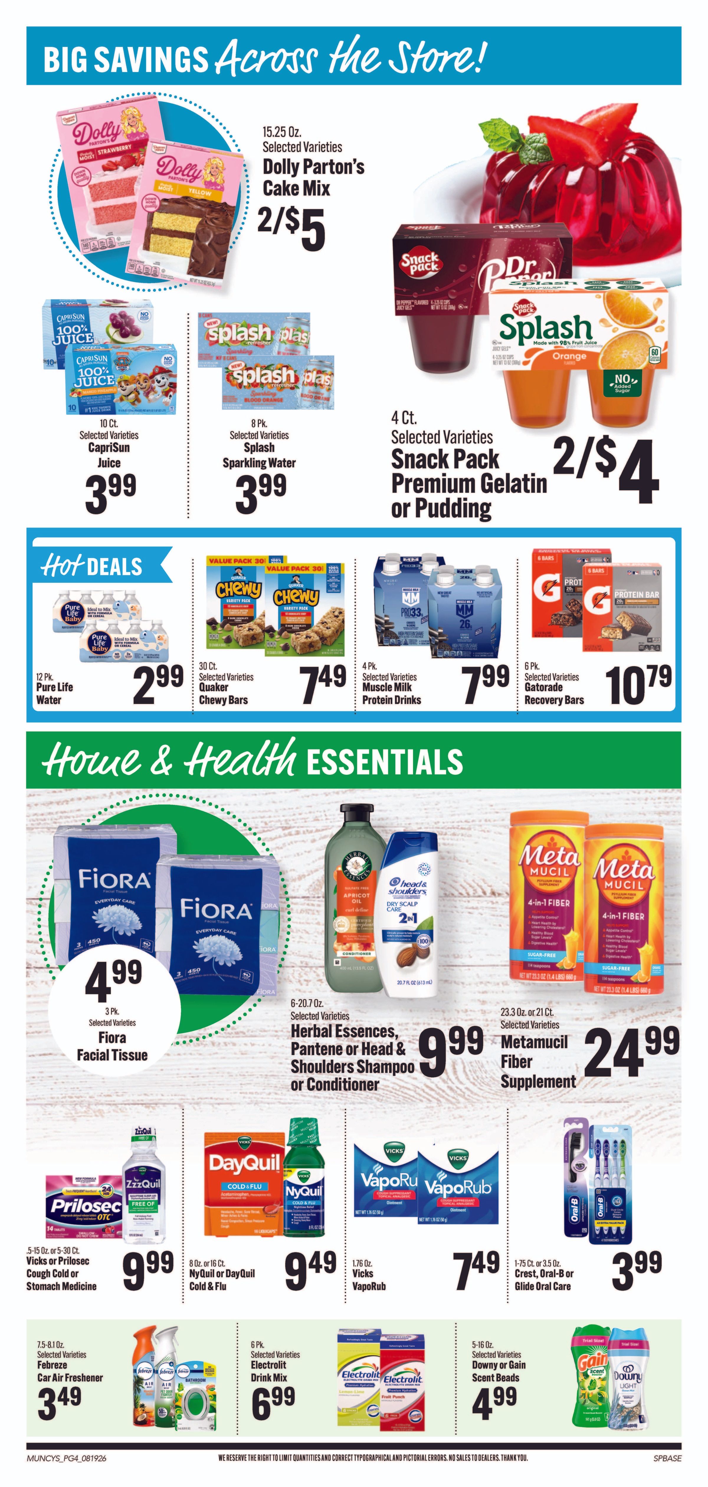 Muncy's Supermarket Back to School Favorites Weekly Ad August 19 - 25, 2026