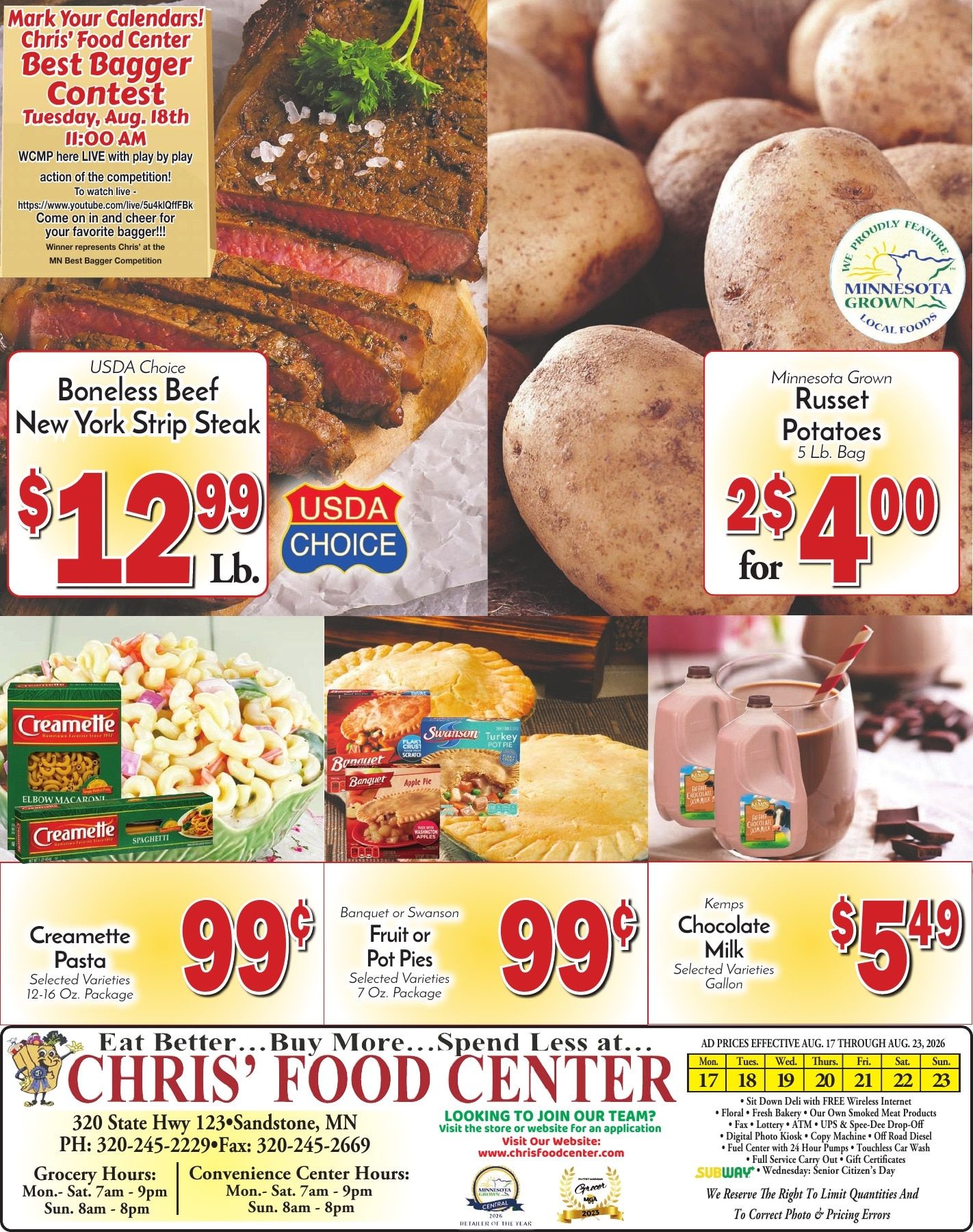Chris' Food Center Weekly Ad August 17 - 23, 2026