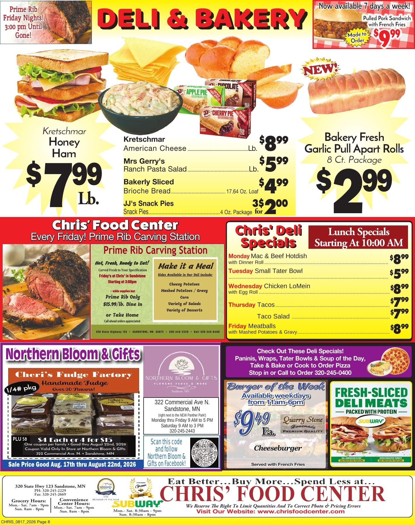 Chris' Food Center Weekly Ad August 17 - 23, 2026