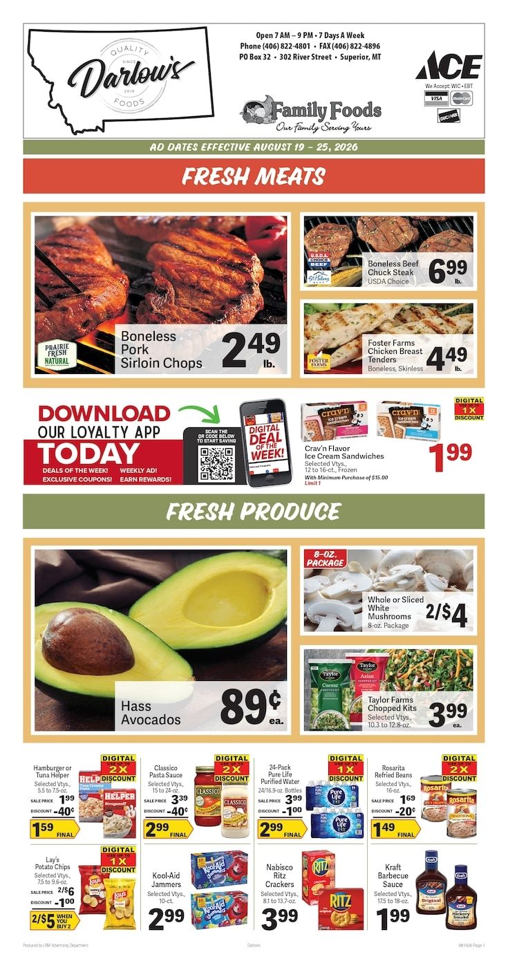 Darlow's Quality Foods Weekly Ad August 19 - 25, 2026