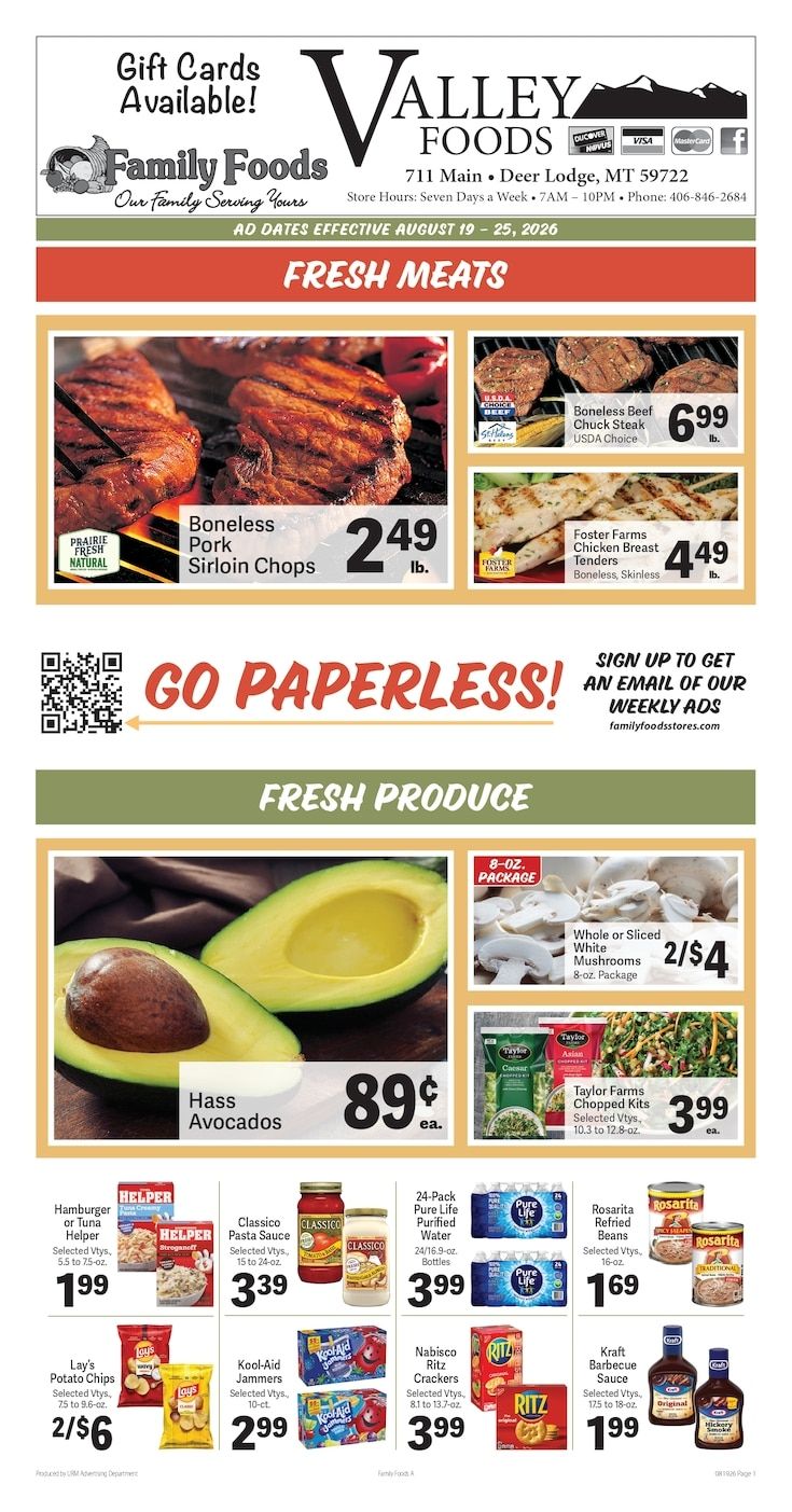 Deer Lodge Valley Foods Weekly Ad August 19 - 25, 2026