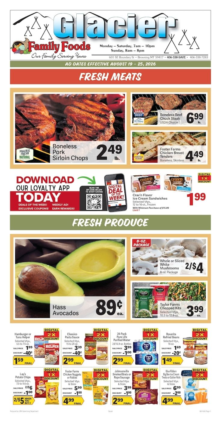 Glacier Family Foods Weekly Ad August 19 - 25, 2026
