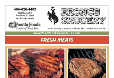 Bronc's Grocery Weekly Ad August 19 - 25, 2026