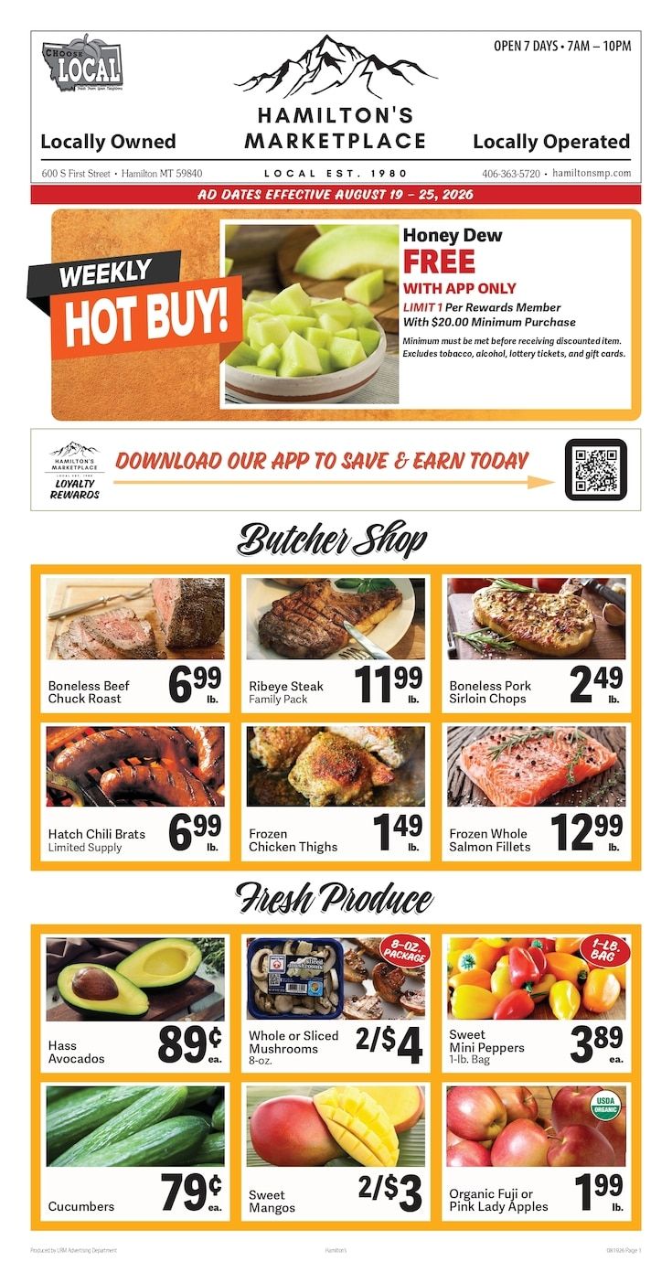 Hamilton's Marketplace Weekly Ad August 19 - 25, 2026