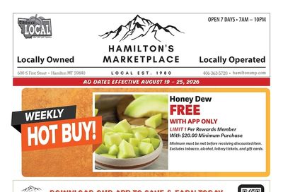 Hamilton's Marketplace Weekly Ad August 19 - 25, 2026