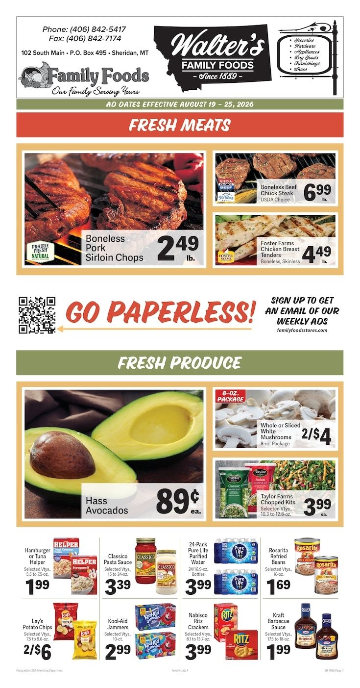 Walter's Family Foods Weekly Ad August 19 - 25, 2026