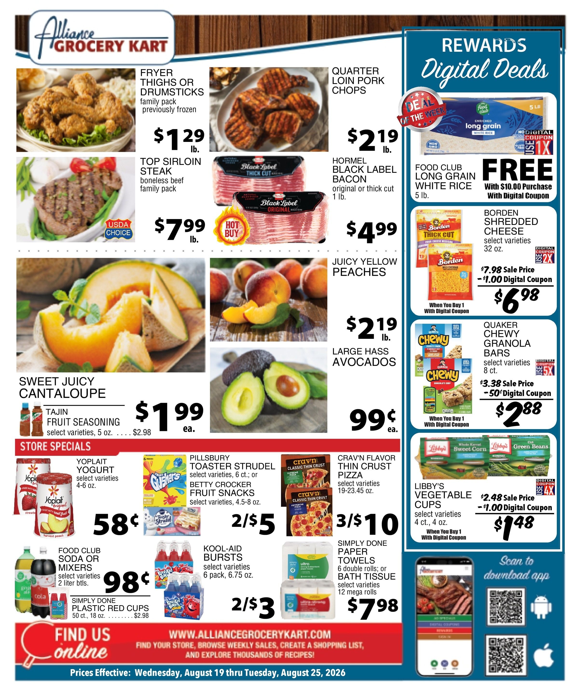 Alliance Grocery Kart Weekly Ad August 19 - 25, 2026
