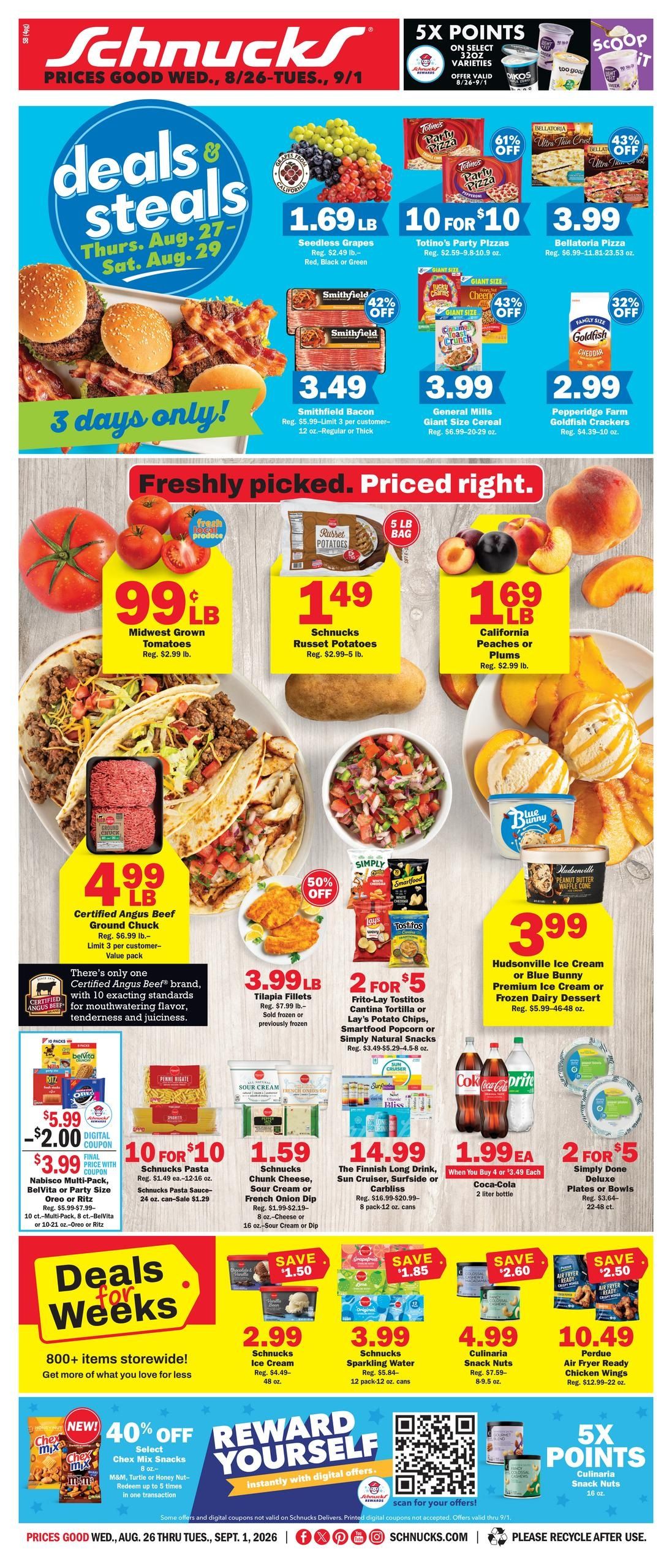 Schnucks (Fairbury Area, IL) Weekly Print Weekly Ad August 26 - September 1, 2026