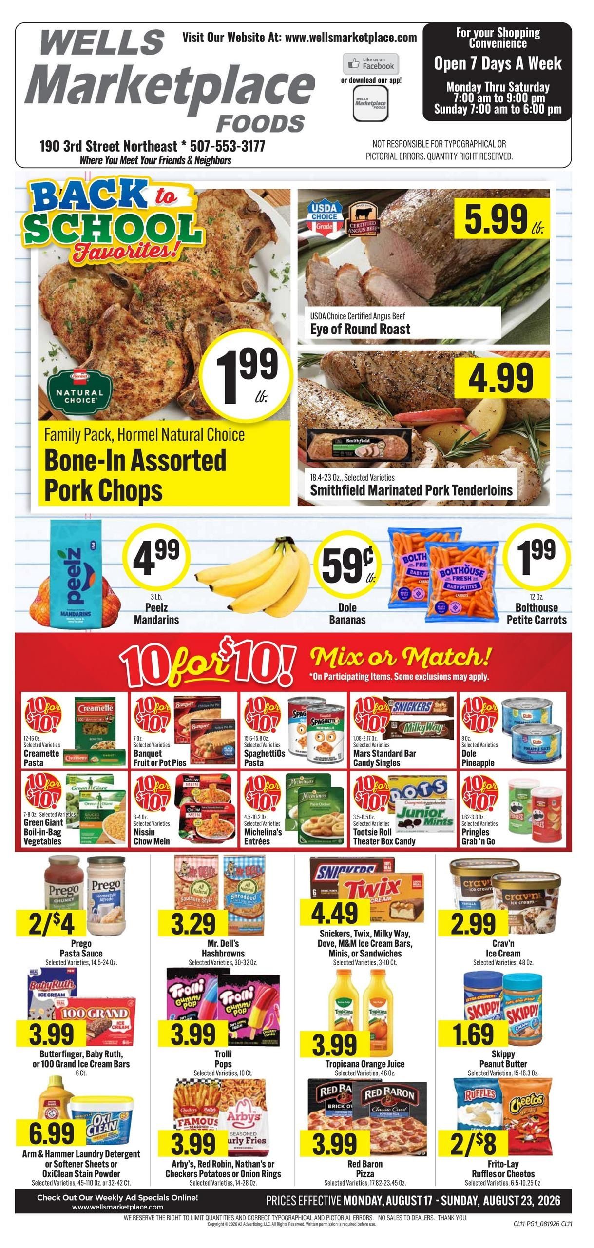 Wells Marketplace Foods Weekly Ad August 17 - 23, 2026