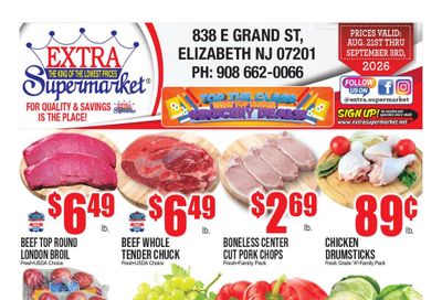 Extra Supermarket (Elizabeth–Linden Area, NJ–NY) Weekly Ad August 21 - September 3, 2026