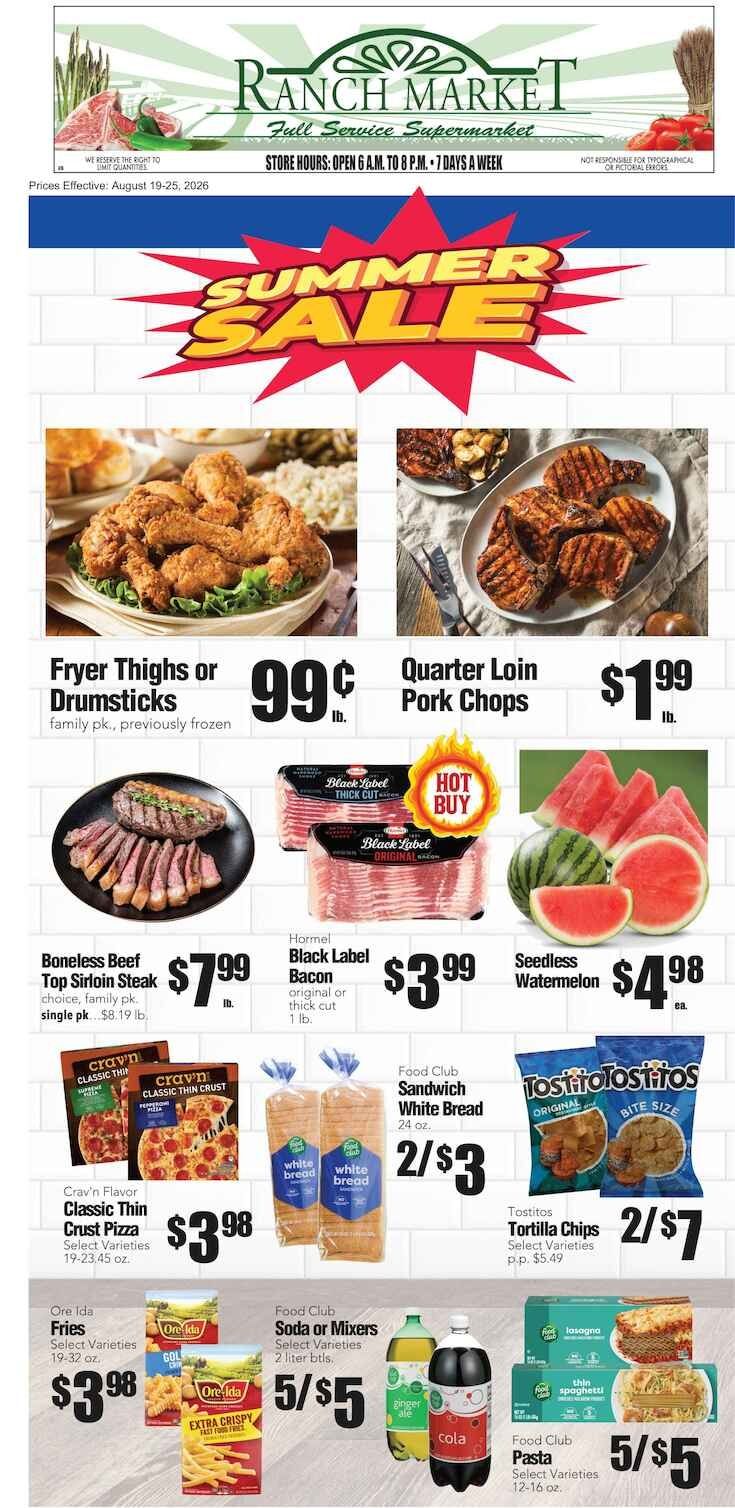 Clayton Ranch Market Weekly Ad August 19 - 25, 2026